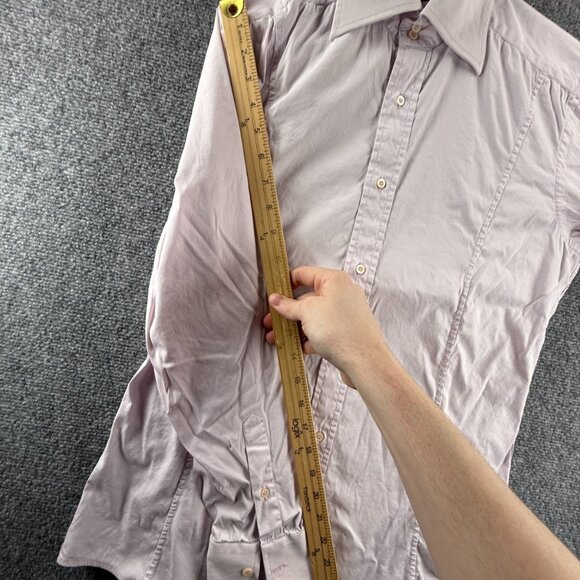 Gucci Purple Size 15 Long Sleeve Button Up Shirt Italy Made Authentic Cotton Mix - Picture 9 of 16